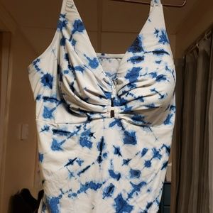Tie die bathing suit top